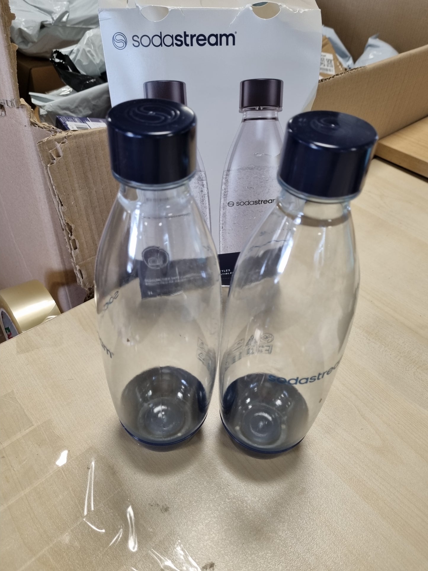 251633 - SodaStream Shishe të shkrira me 2 copë, Të sigurta për lavastovilje, Për pajisje uji me gaz DUO, TERRA, ET-TERRA, ART dhe GAIA, Blu e errët