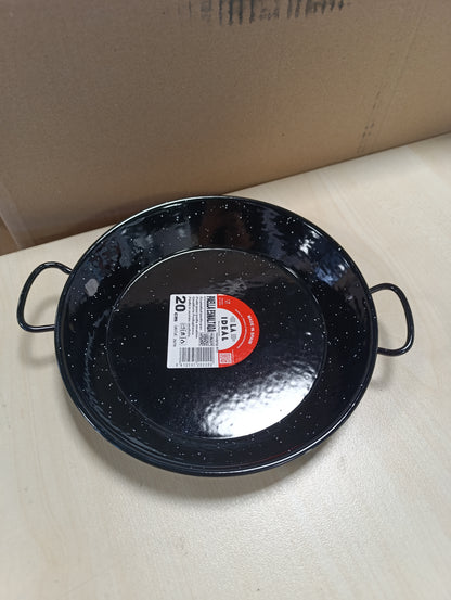 248013 - LA IDEAL Tigan për paella çelik i emaluar, i zi, 20 cm, 1 copë