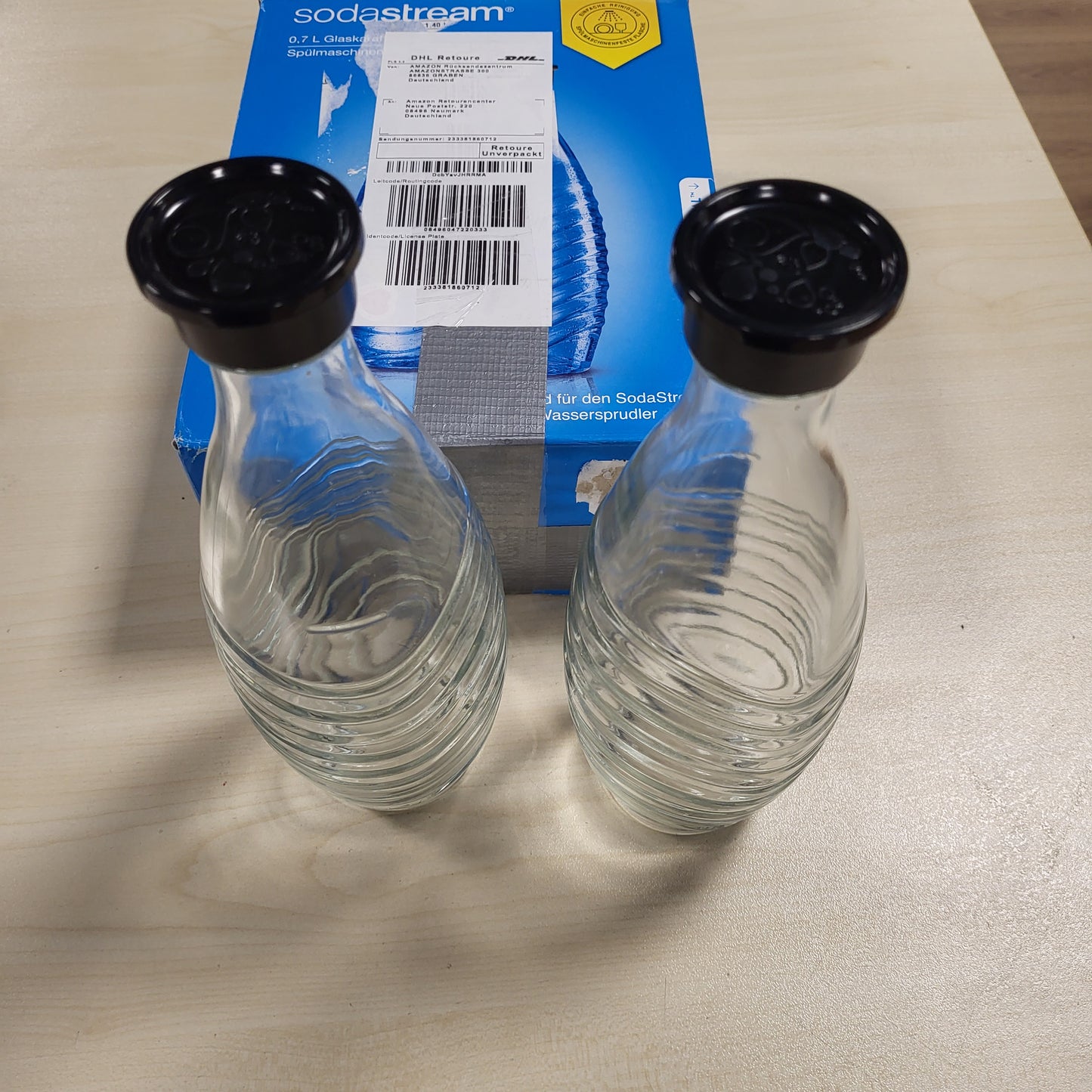 228922 - SODASTREAM 1047200490 Karafë qelqi, transparente, kapacitet: 2 x 0.615 L