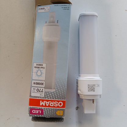 186605 - OSRAM - Llambë LED DULUX D 18 për bazën G24D-2, 7 vat, 700 lumen, ngjyra e bardhë e ftohtë (4000K), e rregullueshme, zëvendësuese për llambën konvencionale 18W