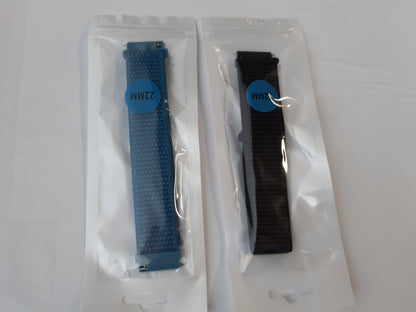 190225 - NIBOOW Rrip Krahu 22mm prej Najloni për Huawei Watch GT 6/GT 6 Pro/GT 5/GT 5 Pro/GT 4/GT 3/GT 2 Pro (46 mm), Huawei Watch 5/Watch4/Watch3 Pro (46 mm)/Watch 4 Pro 48 mm - Ngjyra e Zi dhe Blu