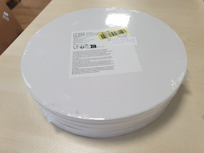 258048 - OTAUOAEA Tavë Torte e Rrumbullakët me 5 Pjesë, e Bardhë, 30 cm, Tavë prej Kartoni 11 mm, E Ripërdorshme dhe Rezistent ndaj Yndyrës