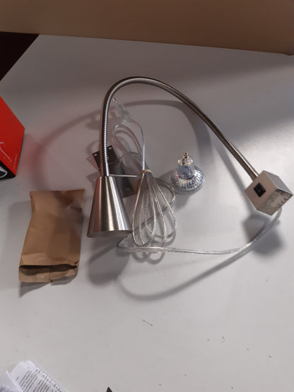 251459 - BRILONER Llambë leximi LED me çelës në strehë, rrotulluese, GU10 4.7W, 400lm, dritë e bardhë e ngrohtë, 40.3 cm, nikel mat