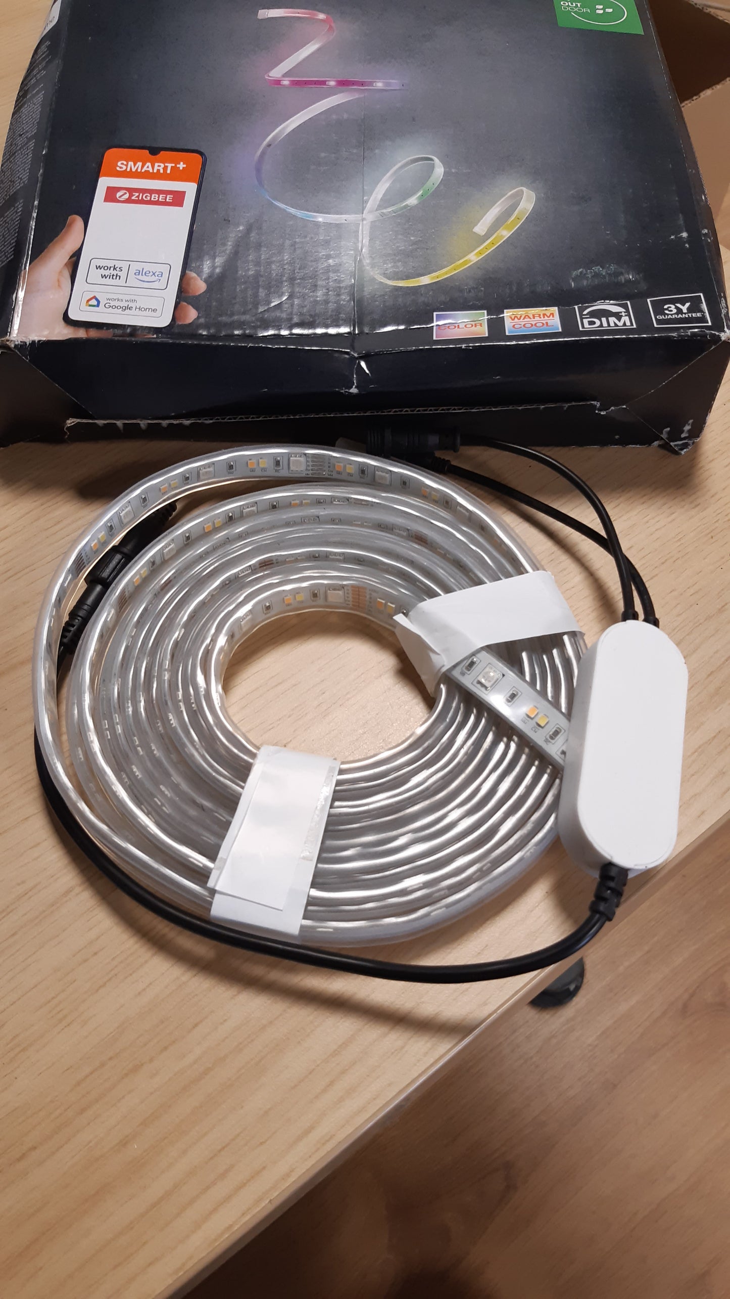 221159 - OSRAM Shirita LED fleksibël për jashtë SMART+ Zigbee, errësim RGBW, silikon transparent, mbrojtje IP65(nuk perfshihet kabllo).