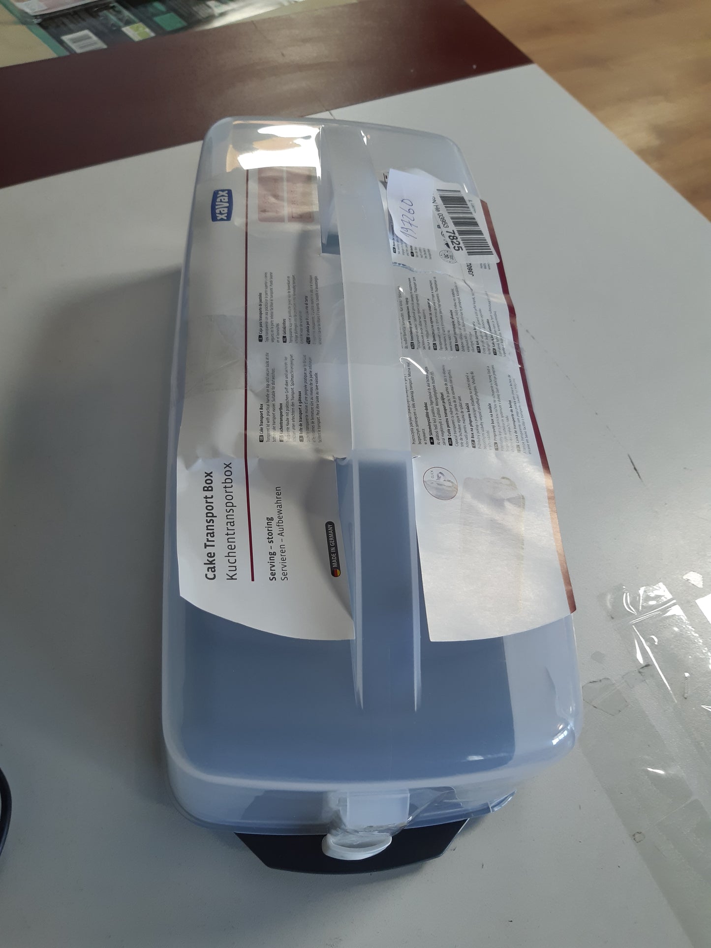 197260 - XAVAX Kutia e Transportit për Torta, Katrore, e Lajshme në Lavastovilje, me Kapak dhe Dorezë Mbajtëse, e Zezë