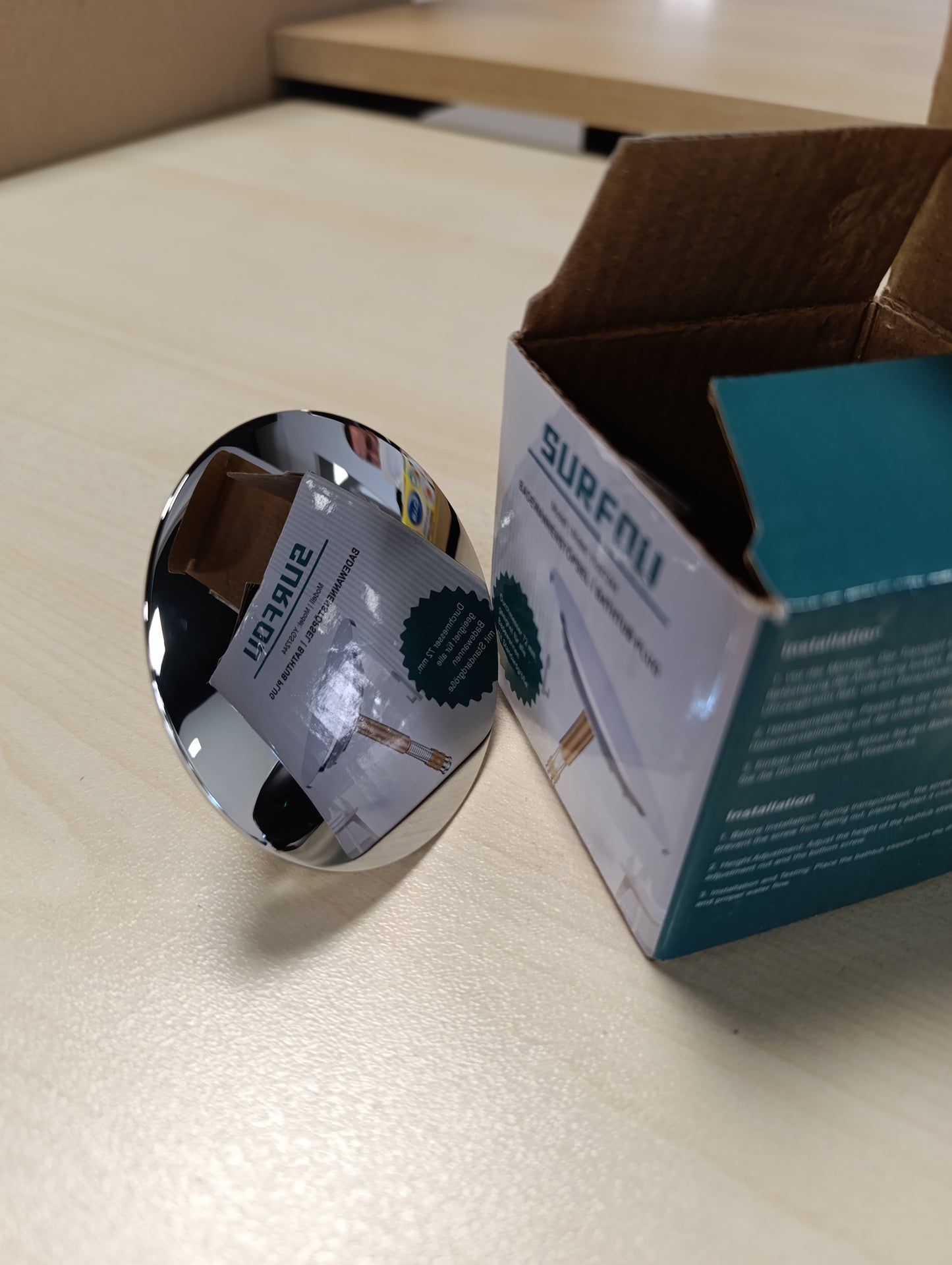 224156 - SURFOU Tapë për vaskë, Diametër 72 mm, Unazë Vulosëse 44 mm, e përshtatshme për Kulluesin e Vaskës
