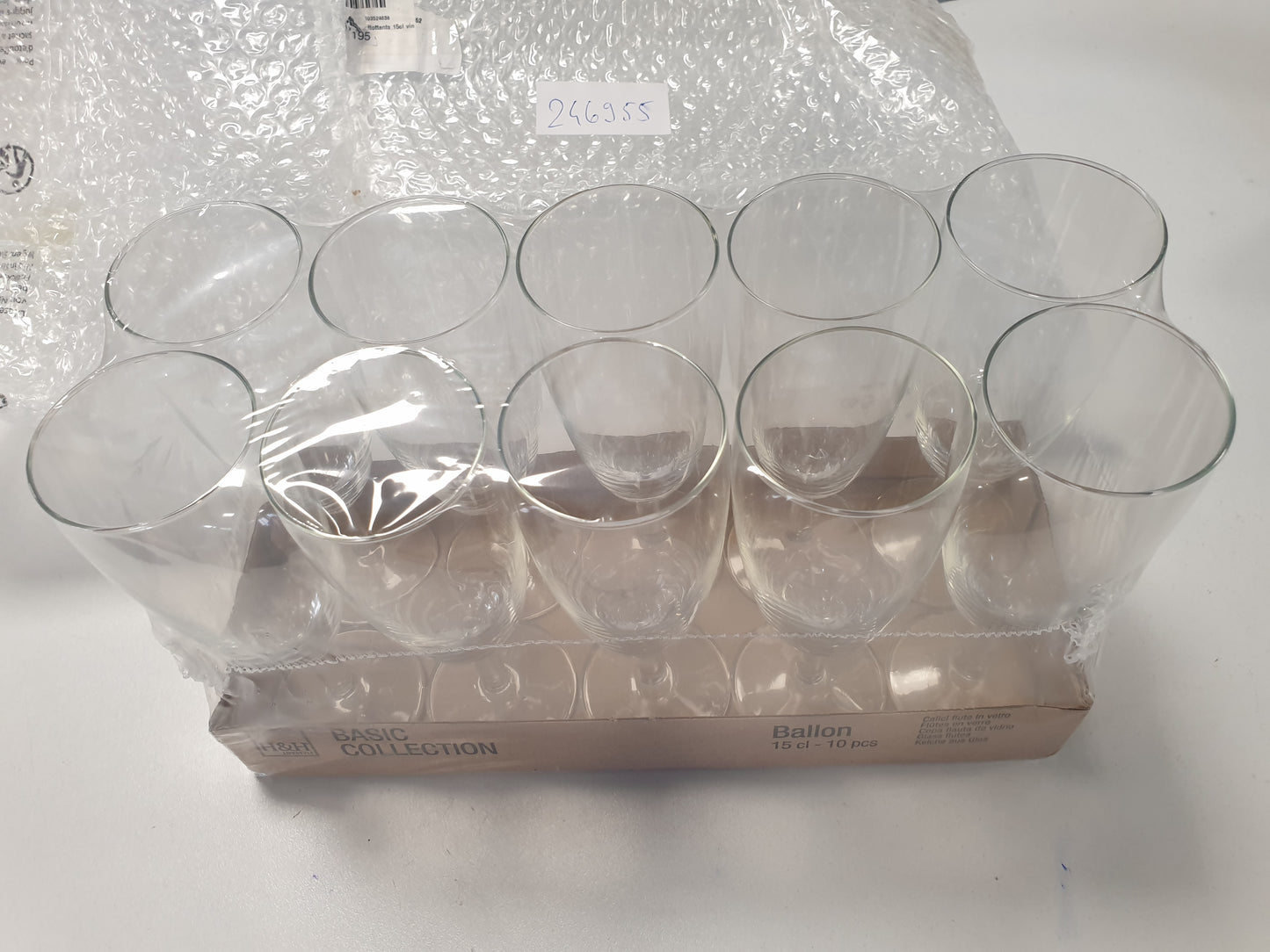 246955 - H&H Set me 10 gota qelqi transparente me balonë, 15 cl, 5xl 16x5 cm