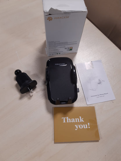 268761 - Miracase - Mbajtëse Telefoni për Makinë për Vrimën e Ajrit, Grenx i Dyfishtë Metalik, Rrotullim 360°, E Përputhshme me të Gjithë Telefonat