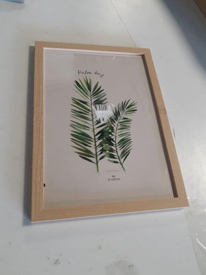 216599 - DIOMPIRUX Kornizë fotografie prej druri A4, për varje/qëndrim vertikal ose horizontal, vintage, për ekspozim në dhomën e ndenjes/dhomën e gjumit