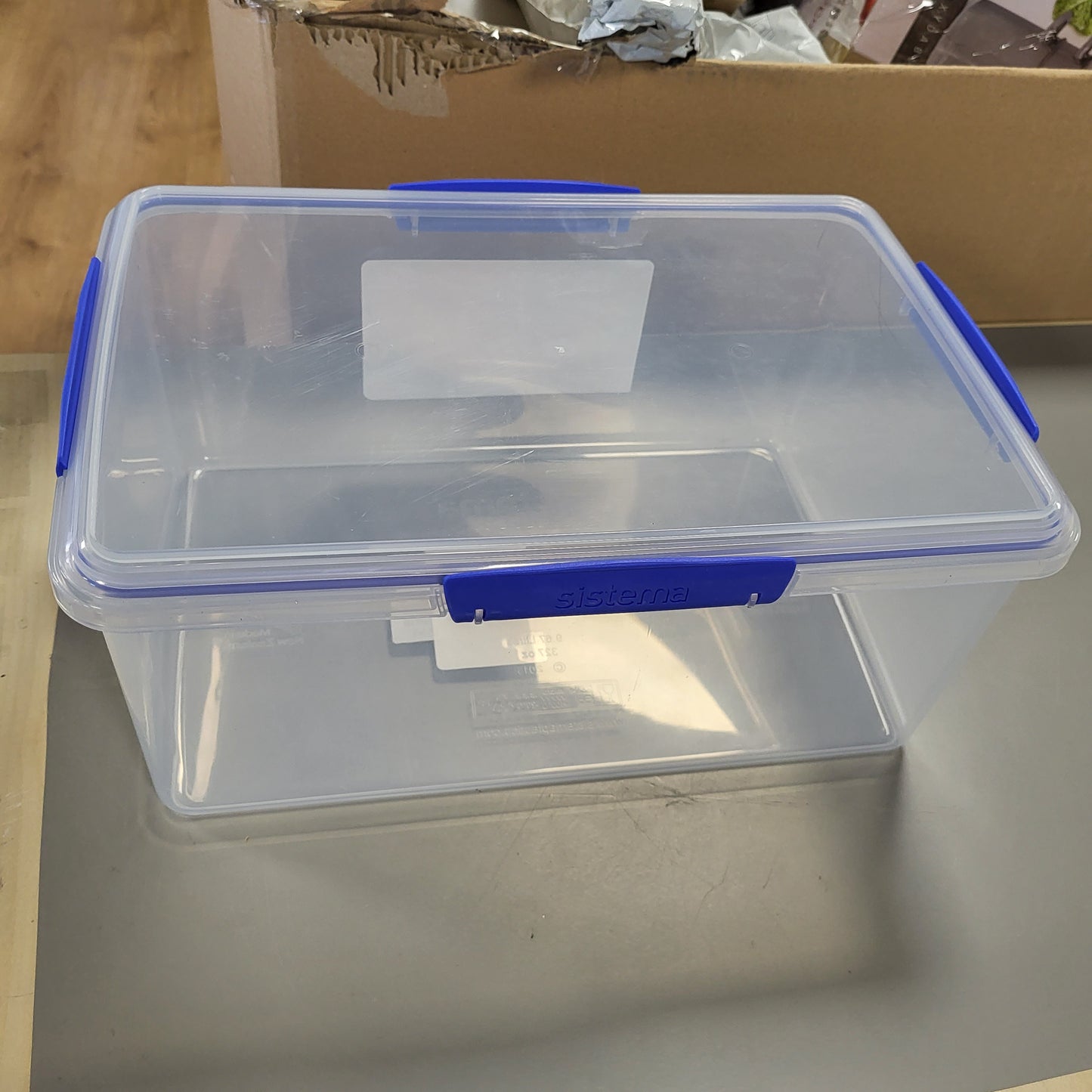 262891 - SISTEMA KLIP IT Enë për Ruajtjen e Ushqimit 9.67 l, Hermetike dhe e Palosshme me Kapak, Përshtatshme për Frigorifer/ngrirës, Kapëse Blu, 1 copë