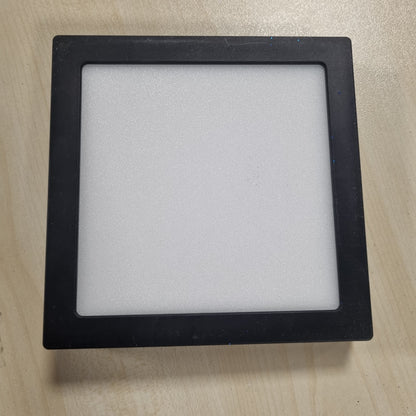 205715 - EGLO FUEVA 6 - Llambë Tavani LED Katrore e Montuar në Sipërfaqe, Materiale Plastike, Ngjyra e Bardhë dhe e Zi, Ndriçim i Ngrohtë dhe i Ftohtë, Madhësia 15x15cm