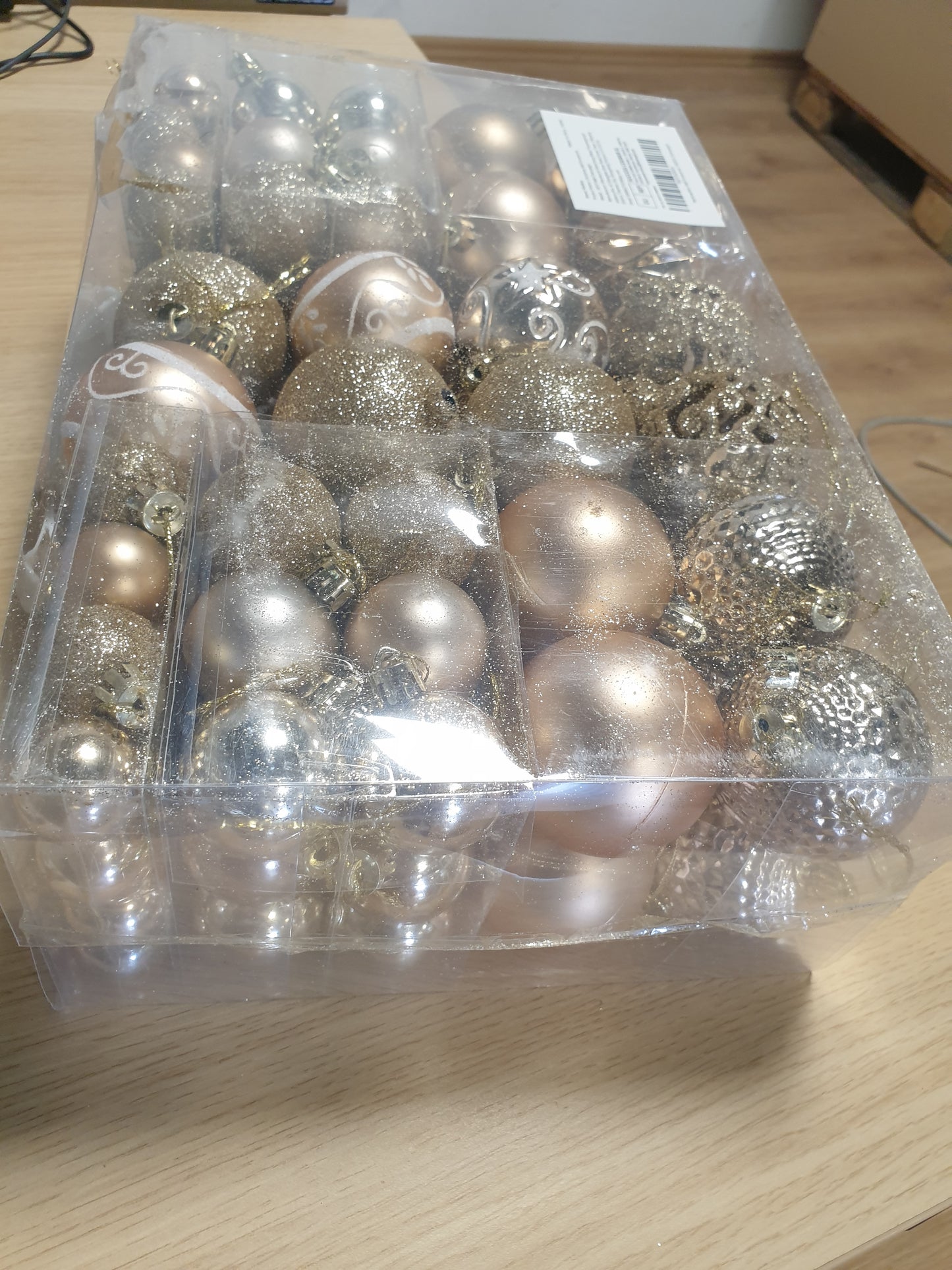 257357 - YWLAKE Set zbukurimesh me top Krishtlindjesh për pemën e Krishtlindjeve, Set dekorimesh me 100 pjesë, zbukurime të papërshkueshme nga thyeshmëria për festën e Vitit të Ri, dasmën, festat, dekorimin e Krishtlindjeve (shampanjë)