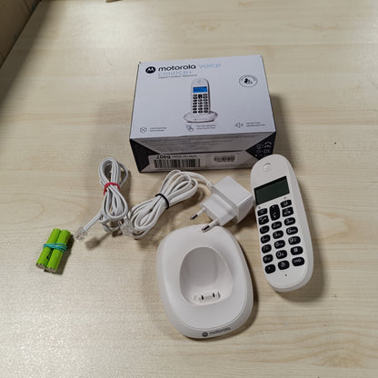 268630 - MOTOROLA C1001CBW+, Telefon dixhital pa tel DECT, Modaliteti i bllokimit të thirrjeve, ID e thirrësit, Funksioni pa duar, 50 numra, Ekran me ndriçim, i bardhë