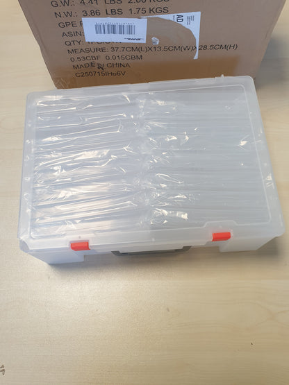 214909 - AMAZON BASICS Kuti Ruajtjeje për Foto dhe Artizanat me 16 Xhepa të Brendshëm, 10x15 cm, Transparente