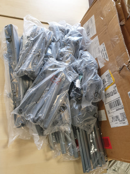 195511 - PURKEEP Raft Tharjeje Prej Çeliku Inox me 4 Nivele dhe Rrota, Kullë e Palosshme, Kapacitet i Madh, Qëndrueshme për Brenda/Jashtë, Gri/E Zezë