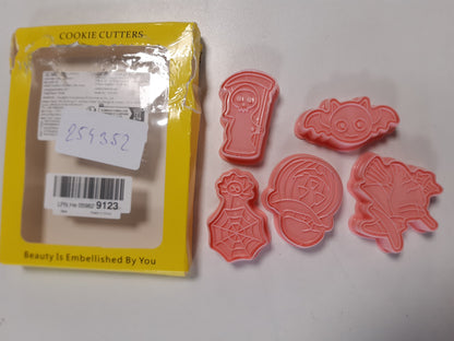 254352 - Leesgel Vula Biskotash 3D të Shtypshme, Prerës Biskotash për Halloween, 6 copë për ëmbëlsira dhe pjekje "Bëje Vetë"