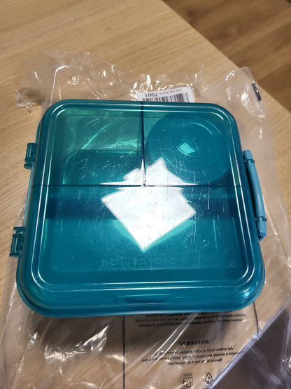 224493 - KUTI DREKE OQEANI Sistema Bento Box me Ndarje, 1.25 L, plastikë e ricikluar, ngjyrë bruz
