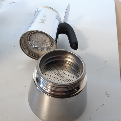 255582 - BIALETTI Venus Induction, Makinë kafeje Espresso prej çeliku inox, e përshtatshme për të gjitha llojet e sobave, 10 gota (460 ml), Alumini, Argjend