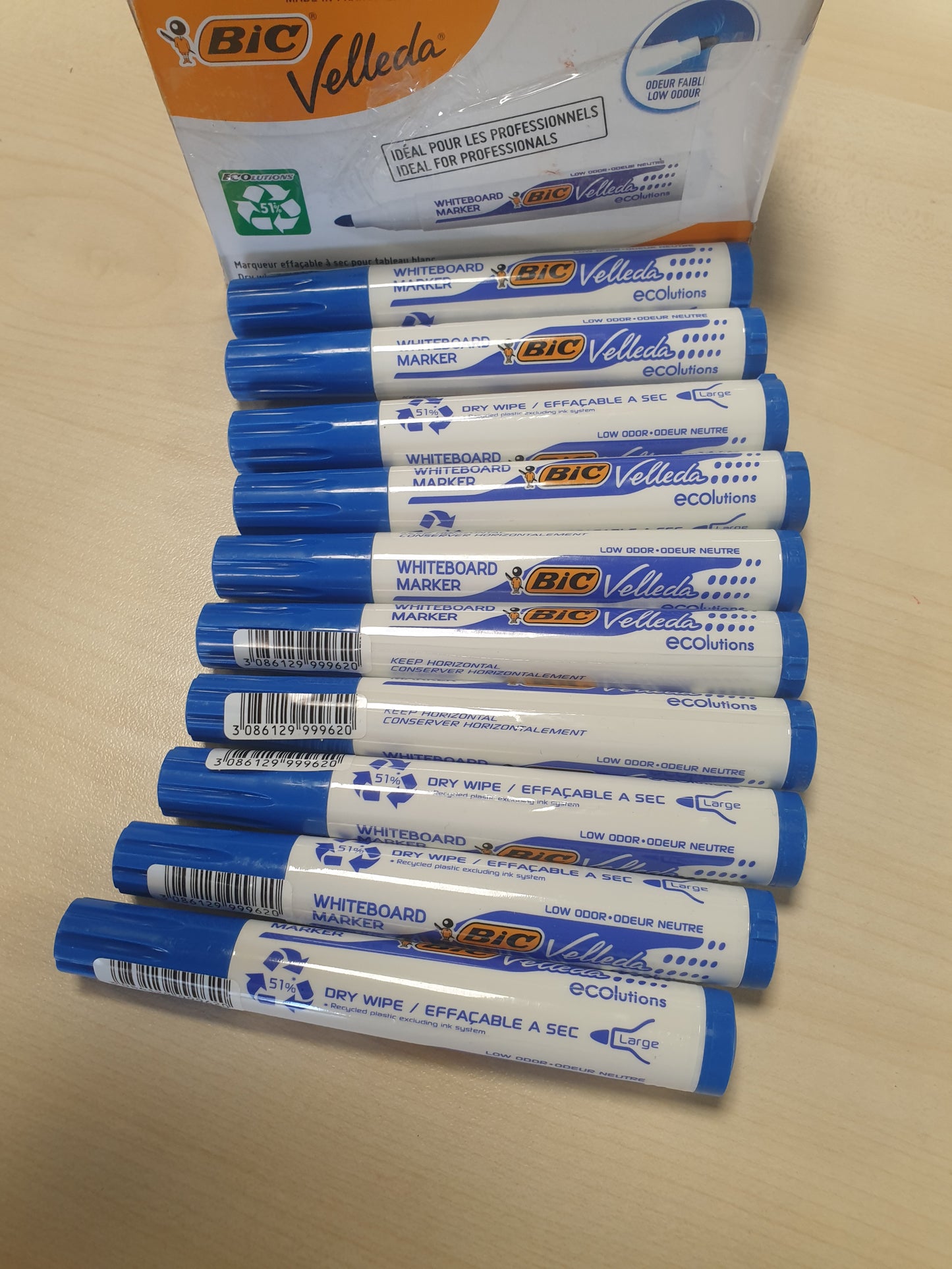 267136 - BIC Shënues për tabelë të bardhë Velleda Ecolutions 1701, blu, pako me 10 copë