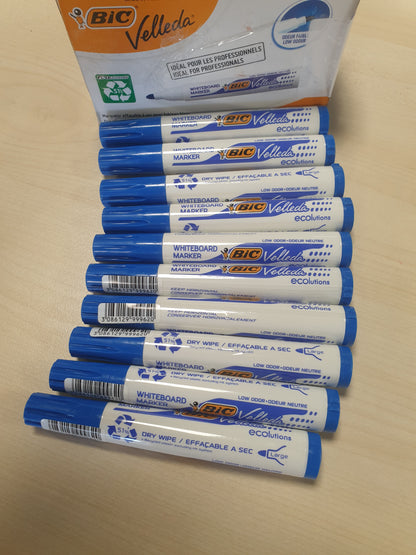 267136 - BIC Shënues për tabelë të bardhë Velleda Ecolutions 1701, blu, pako me 10 copë