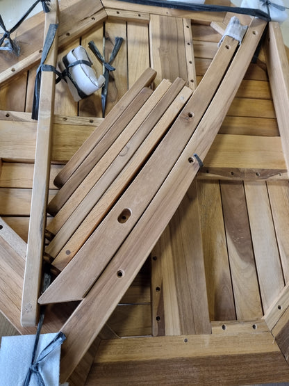 265532 - vidaXL Tavolinë Kopshti e Palosshme 85x76 cm prej Druri Teak të Fortë