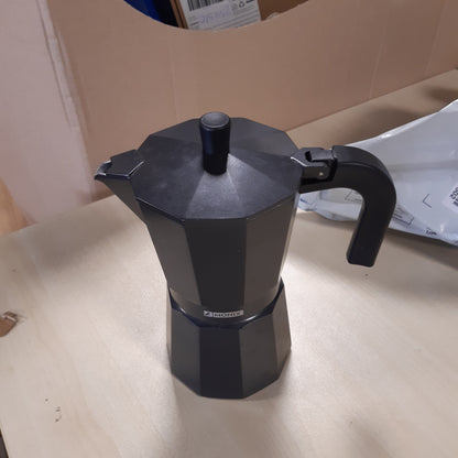 252615 - MONIX Makinë kafeje Vitro Noir, alumini, 9 gota, e përshtatshme për soba qeramike, me gaz dhe elektrike, JO për induksion, dorezë rezistente ndaj nxehtësisë