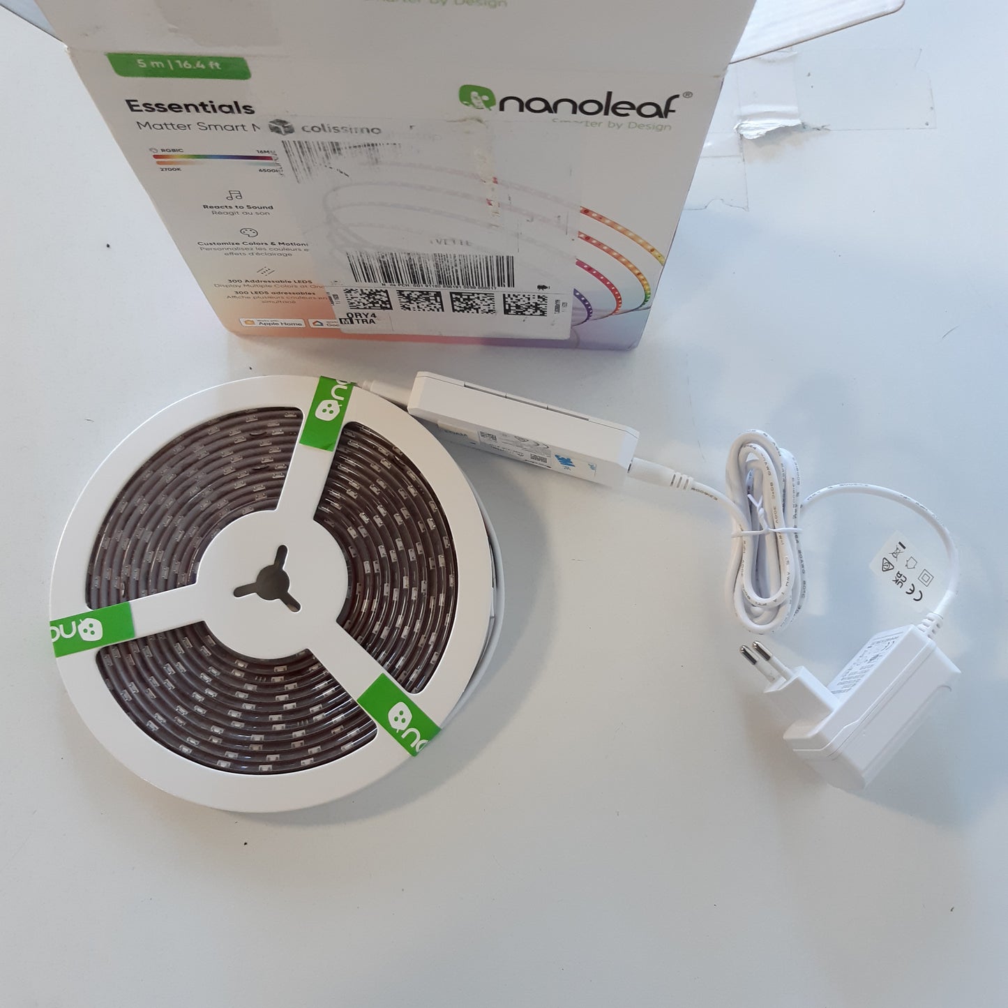 167355 - NANOLEAF Shirit LED Matter Lightstrip HD Shumëngjyrësh 5M, i Adresueshëm RGB me Qark të Lidhur, Sinkronizim me Muzikë dhe Ekran, i Pajtueshëm me Apple Alexa, Kontrolli Wi-Fi dhe Zanor