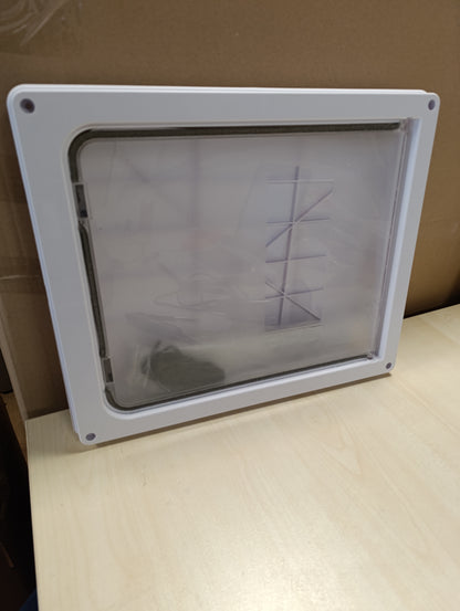 247782 - GOWKEEY Derë për Mace me Kyçje 4-Kontaktore, 28x25x5.5cm, Derë e Sigurt për Kafshë Shtëpiake, Rezistueshme ndaj Motit