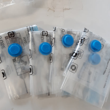 247936 - AMAZON BASICS Qese me vakum për rroba me valvul hermetik dhe pompë dore - Madhësi mesatare, pako me 5 copë, me zinxhir, transparente