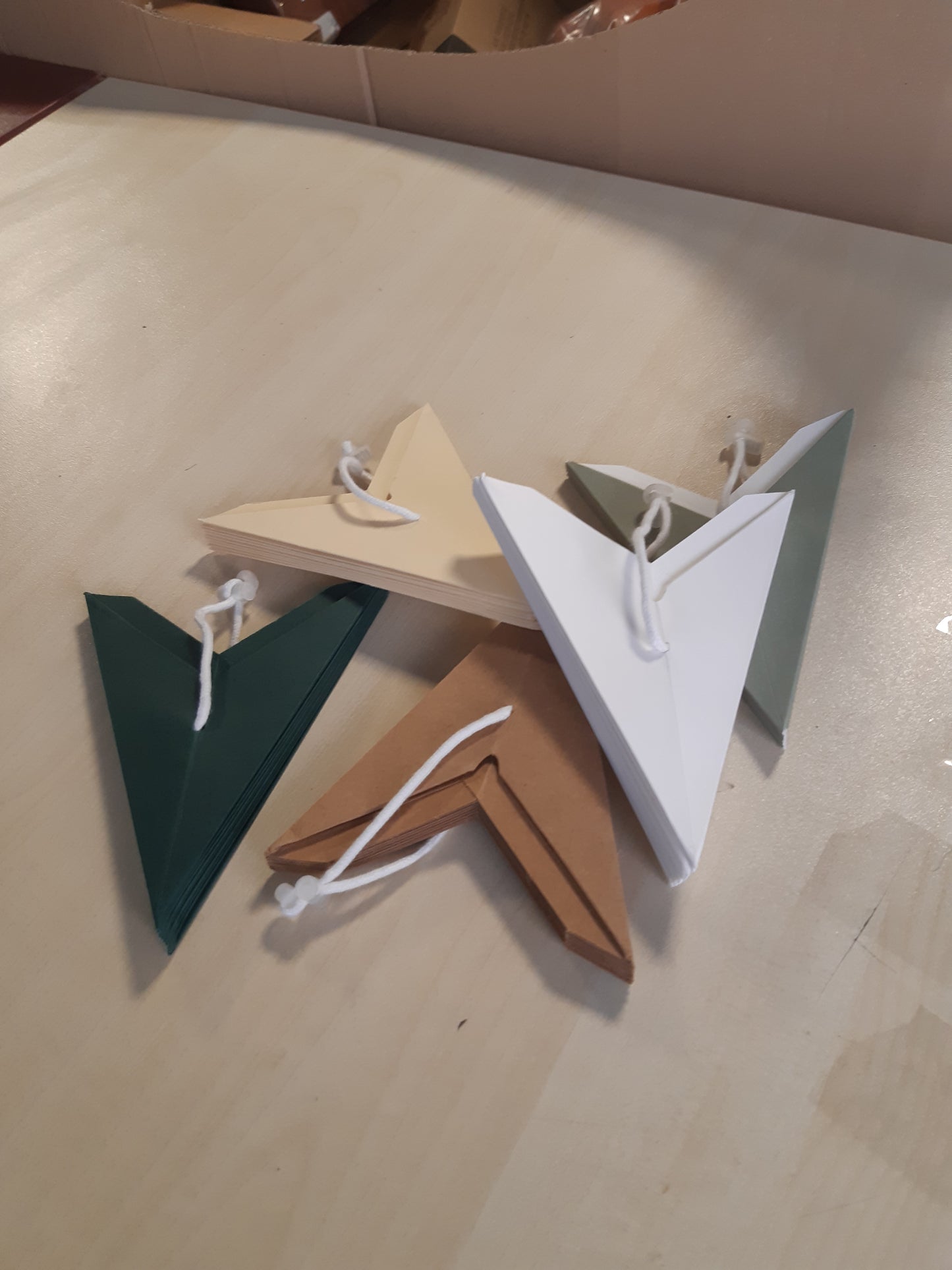 223988 - LINKBRO 5 Yje Letre për Varje, Yje të Palosshëm 30cm, Tone Natyrale, Yje Letre Krishtlindjesh