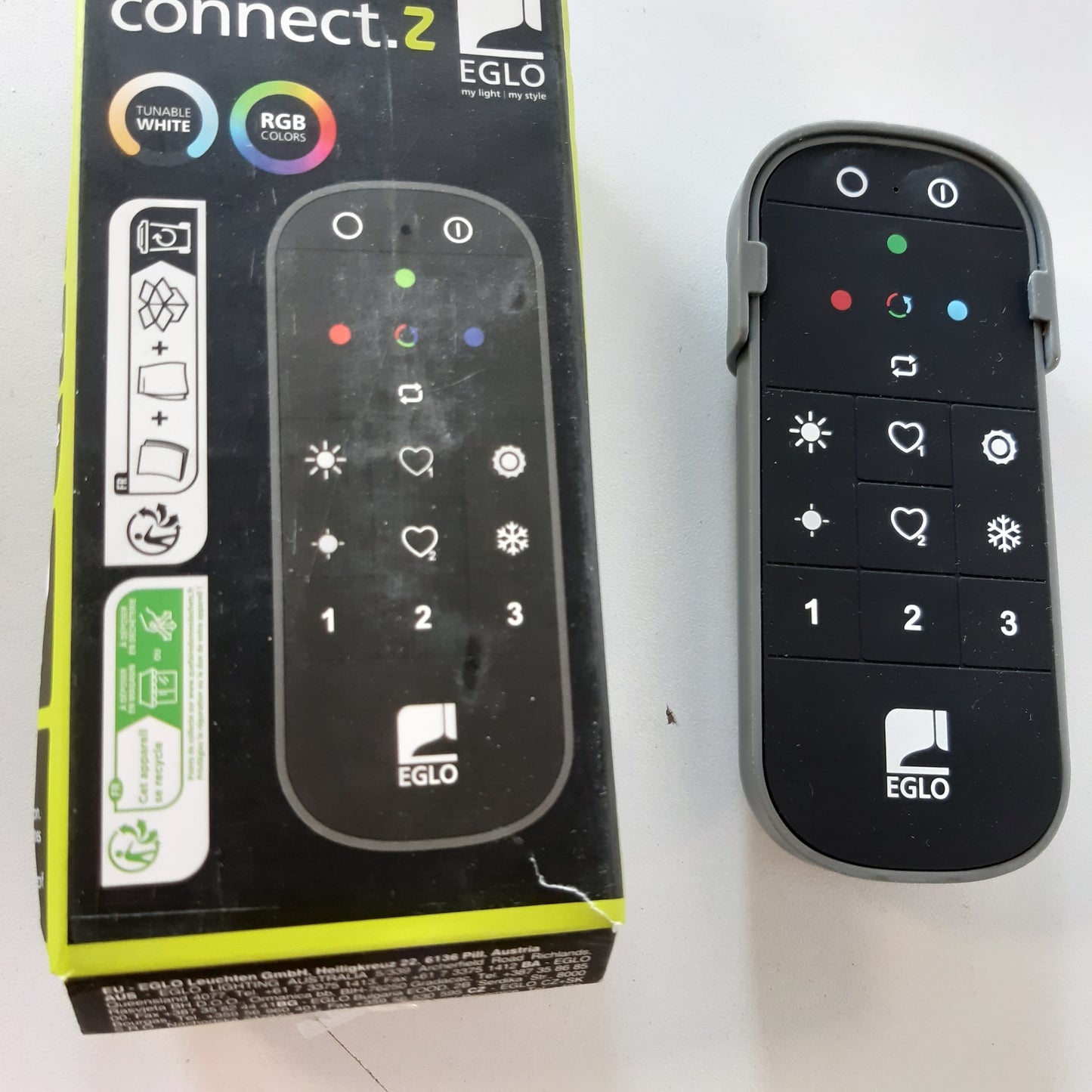168561 - EGLO CONNECT.Z 2.0 - Telekomandë për Shtëpi Inteligjente, ZigBee, Aksesorë për Dritat në Ngjyra Të Zezë dhe Gri, Prej Plastike, me Bateri