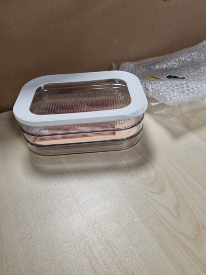 224836 - MEPAL Enë për Ruajtjen e Salçiçeve Modula me 3 Shtresa - 1650 ml - E Bardhë