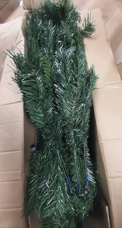 175107 - SALCAR Pemë Artificiale e Krishtlindjeve 180cm, me 580 Maja Degësh, Doreza dhe Mbështetëse Metalike, Rezistente ndaj Zjarrit, Montim i Shpejtë