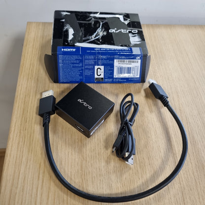 268130 - ASTRO Përshtatës HDMI për PS5 - Ekuilibër perfekt lojë-bisedë, nxjerrës audio 4K HDMI në SPDIF Optik Toslink, i pajtueshëm me stacionin bazë A50, MixAmp Pro TR, kufje lojërash A20 në PS5 - Të Zeza