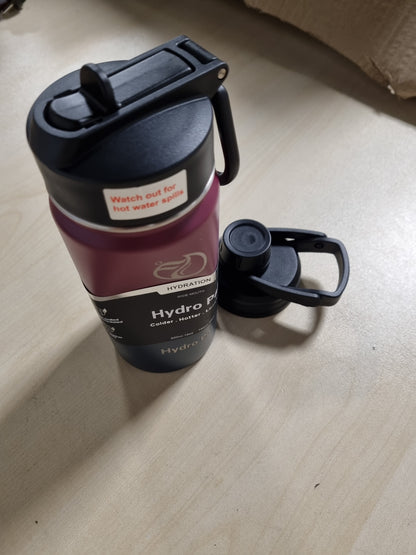 218680 - HYDROPAL Shishe për Pije prej Çeliku Inoks - 500/750ml/1L/1.2L/1.9L, Pa BPA, e Përshtatshme për Pije të Gazuara, Shishe e Izoluar me Kashtë dhe 2 Kapakë