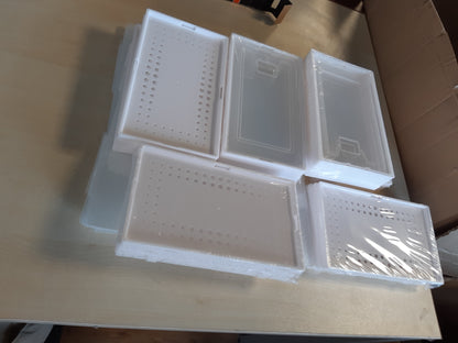 214262 - Kuti për ruajtjen e këpucëve, 12 pjesë, organizues plastik transparent, i përshtatshëm për madhësinë 10 (32.5 x 23 x 13.5 cm)