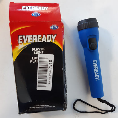257792 - ENERGIZER Dritë dore LED Eveready, Pako me 2, shumë e ndritshme, rezistent ndaj ujit, perfekte për kamping, përdorim në raste urgjente në natyrë, 4 bateri AA, Blu/E verdhë