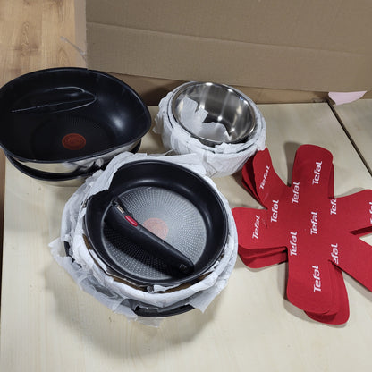 245019 - TEFAL Set enësh gatimi Ingenio me 20 pjesë - tiganë, tenxhere, 2 doreza të lëvizshme, i pajtueshëm me induksion, shtresë jo ngjitëse, i sigurt për lavastovilje, Emotion L897SK04