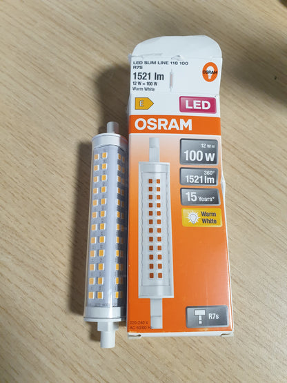 224714 - OSRAM Llambë me tub LED R7s, 12W, ekuivalente me 100W, e bardhë e ngrohtë (2700K)