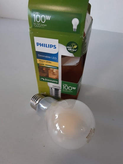 242244 - PHILIPS Llambë LED klasike, 100W, 1535lm, A60, E27 2700K, Xham i akrilikuar, e zbehtë, mat
