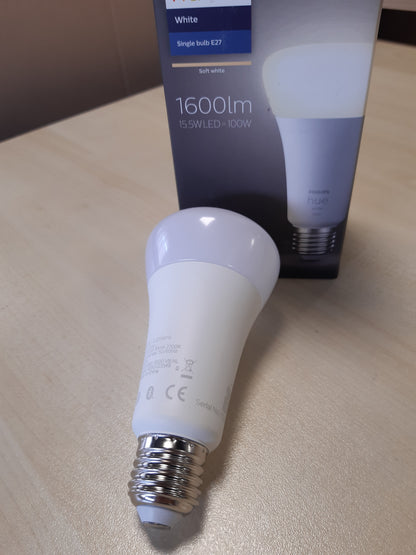 261190 - PHILIPS HUE White E27, pako e vetme, 1600lm, dritë e bardhë e ngrohtë, e errësueshme, kontroll nëpërmjet aplikacionit, pajtueshme me Amazon Alexa