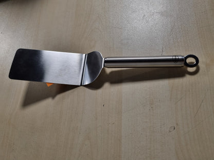 218358 - RÖSLE Spatul sanduiçi këndor, rrotullues çeliku inox me dorezë të rrumbullakët dhe lak varjeje, çelik inox 18/10, 32 cm, argjend