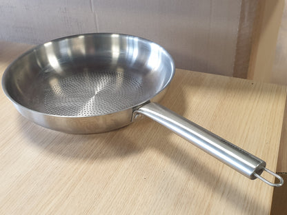 251119 - FACKELMANN Tigan me Dorezë Ovale, Ø 24 cm, Çelik Inox, Rezistent ndaj Nxehtësisë deri në +230 °C, i Përshtatshëm për Lavastovilje