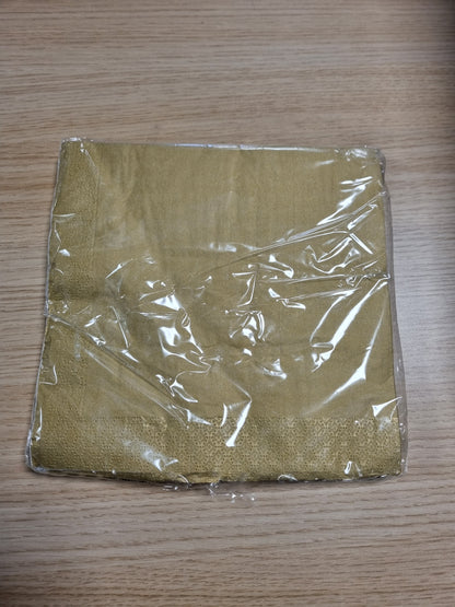 190589 - PËCETA LE NAPPAGE Fleta të Artë Metalike, nga Pambuku i Celulozës, 20 copë, madhësi 40 x 40 cm