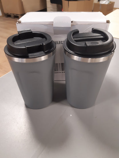 229643 - VOLHOPLY Filxhan kafeje 380ml me dy mure, çelik inox, termos udhëtimi portativ, pako me 2 copë