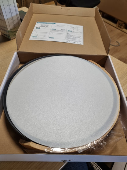 218829 - KAMBO Llambë Tavani LED 24W Ø30cm, Ndriçuese Moderne Tavani e Zezë me Pamje Druri 3000K, për Dhomë Ndenjeje, Dhomë Gjumi, Kuzhinë, Korridor, Ballkon