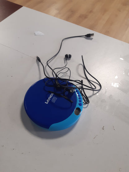 268289 - LENCO CD-011 - CD player portativ me funksion karikimi baterie - Discman - CD Walkman - Me kufje dhe kabllo karikimi mikro-USB - Ekran LCD - blu