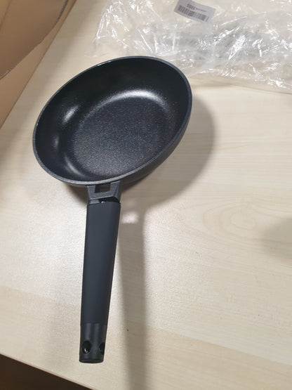 217786 - CASTEY Tigan Klasik me Induksion, Modeli 4-24, i Zi, 24 cm, Alumini, Dorezë e Lëvizshme, Veshje Jo-Ngjitëse, Pa PFOA, Bazë e Plotë me Induksion