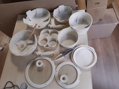 177051 - YASHE - Set tenxheresh dhe tiganësh 20 pjesë, me doreza të lëvizshme, veshje jo ngjitëse, i pajtueshëm me induksion, rezistent ndaj nxehtësisë deri në 230 °C, i sigurt për lavastovilje, gri