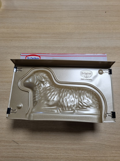 256510 - DR. OETKER Formë Qengji për Tortë, Çelik Inoks, Ari, 27.5 x 15 x 6.5 cm, 900 ml